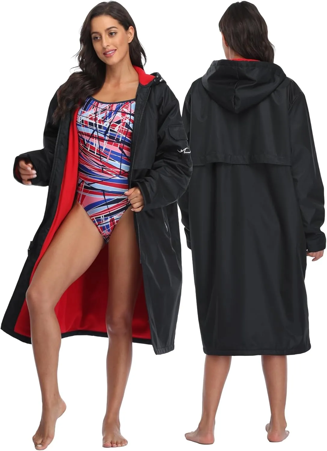 Adoretex 100% Waterproof Swim Parka, Hooded Warm Scuba Coat Surf Jacket for Men and Women