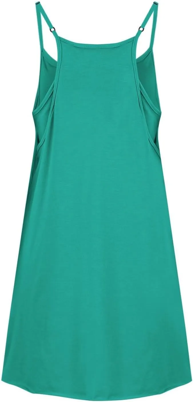 Athletic Dress for Women Casual Sleeveless Spaghetti Strap Sundress Workout Short Tennis Dress with Pockets