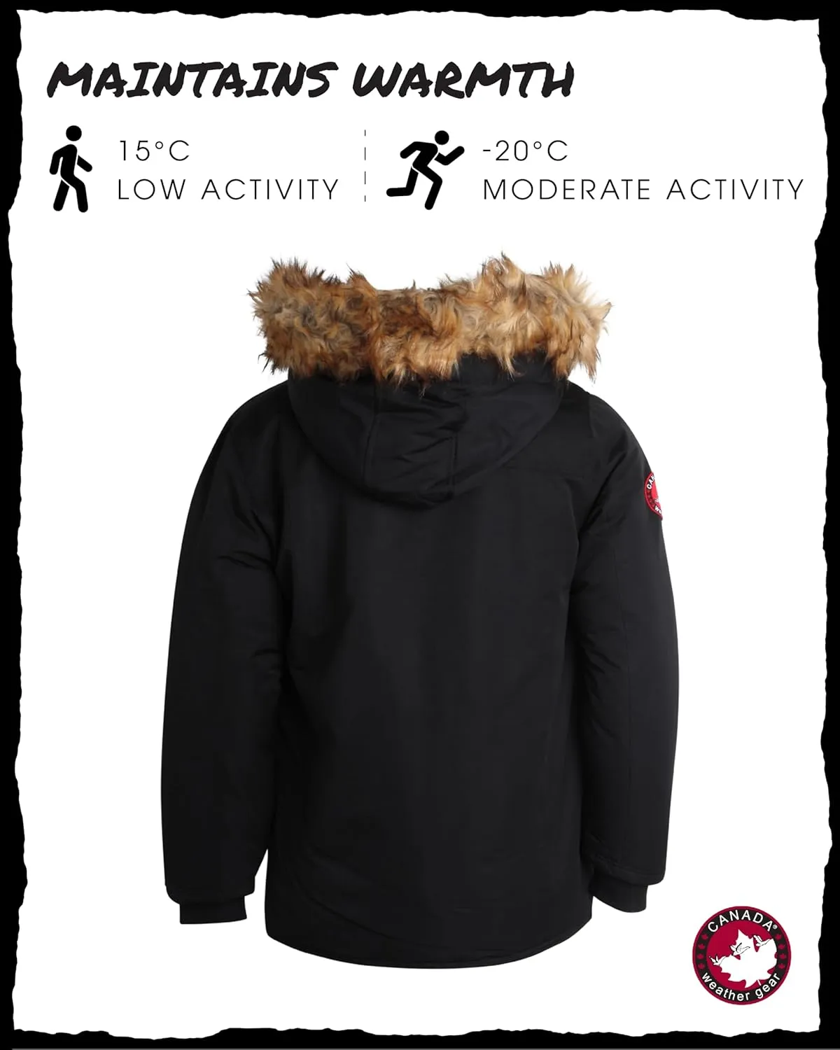 CANADA WEATHER GEAR Boys' Winter Jacket - Heavyweight Water and Wind Resistant Hooded Parka Ski Jacket for Boys (Sizes: 5-20)