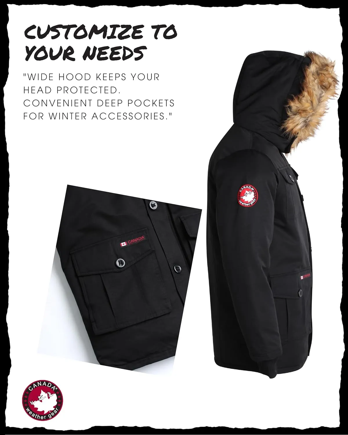 CANADA WEATHER GEAR Boys' Winter Jacket - Heavyweight Water and Wind Resistant Hooded Parka Ski Jacket for Boys (Sizes: 5-20)