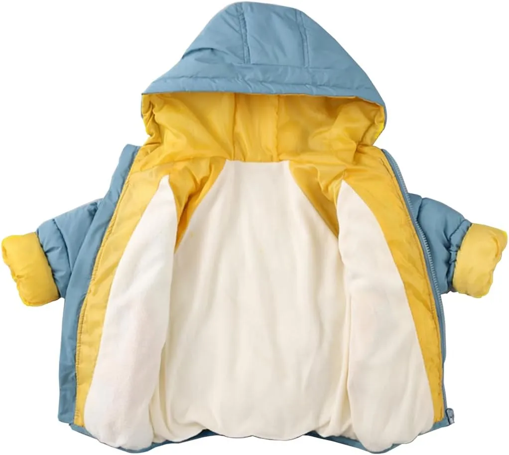 DINGDONG'S CLOSET Kid Boys' Girls' Winter Hooded Fleece Padded Parka Puffer Jacket