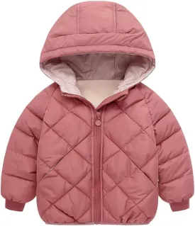 DINGDONG'S CLOSET Kid Boys' Girls' Winter Hooded Fleece Padded Parka Puffer Jacket