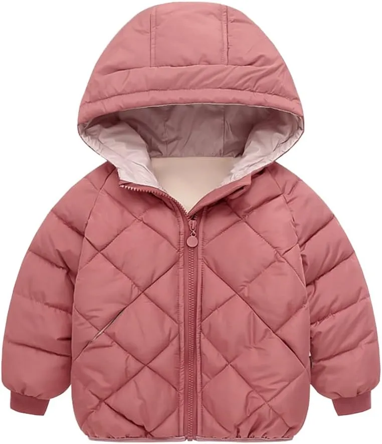 DINGDONG'S CLOSET Kid Boys' Girls' Winter Hooded Fleece Padded Parka Puffer Jacket