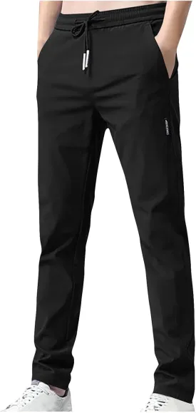 Golf Pants Men Straight Fit Fashion Running Jogger Pants Summer Cool Ice Silk Elastic Pant Waist Stretch Trousers