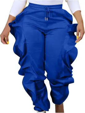 hlysgo Fringe Pants for Women Trousers Slim Fit Solid Color High Waisted Yoga Pants Sweatpants for Women Y2K Streetwear