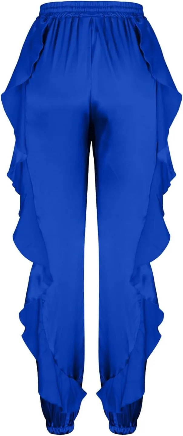 hlysgo Fringe Pants for Women Trousers Slim Fit Solid Color High Waisted Yoga Pants Sweatpants for Women Y2K Streetwear