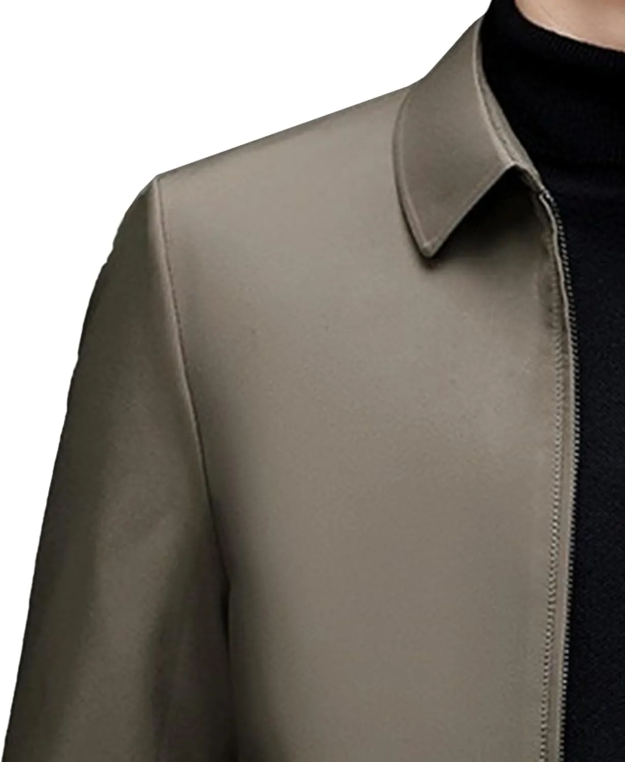 JEKE-DG Men's Lapel Thicken Winter Down Jackets Slim Fit Solid Waterproof Puffer Coats Cotton Full Zip Classic Quilted Coat