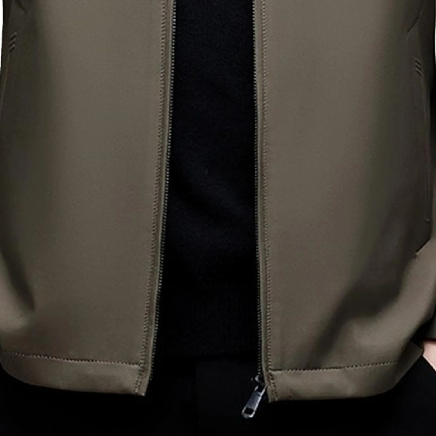 JEKE-DG Men's Lapel Thicken Winter Down Jackets Slim Fit Solid Waterproof Puffer Coats Cotton Full Zip Classic Quilted Coat