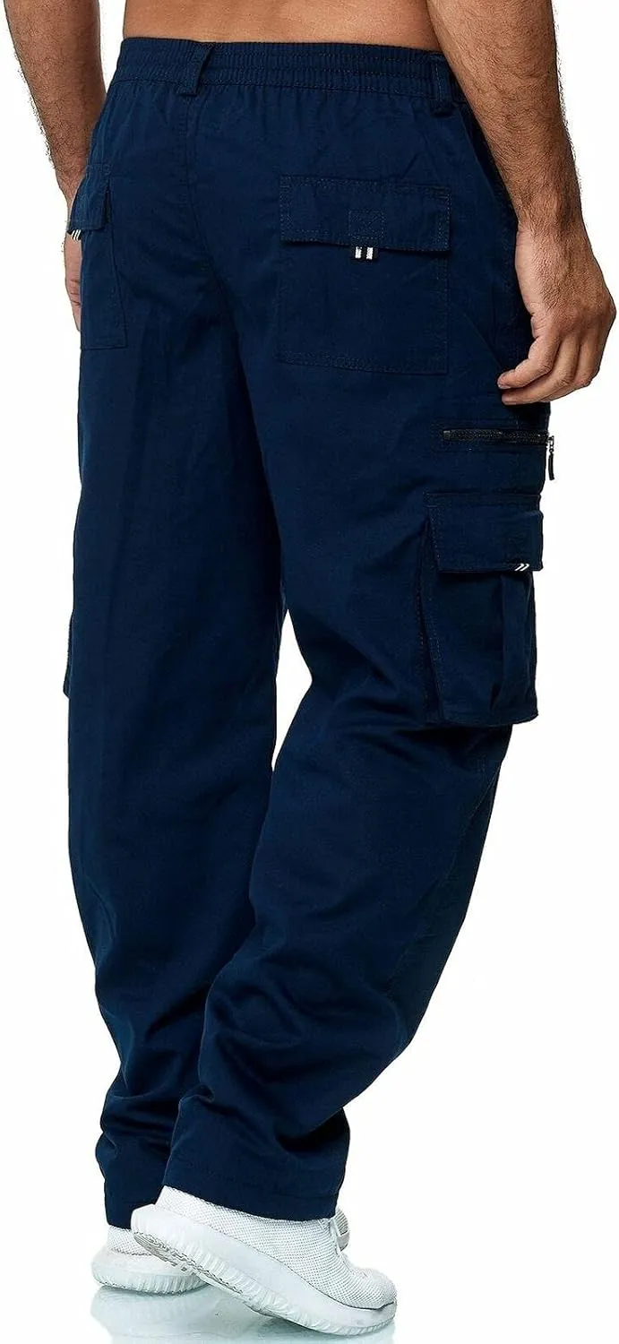 Mens Outdoor Cargo Lightweight Pants Tactical Pant Hiking Jogger Classic Fit Multi Pockets