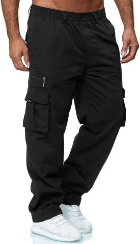 Mens Outdoor Cargo Lightweight Pants Tactical Pant Hiking Jogger Classic Fit Multi Pockets