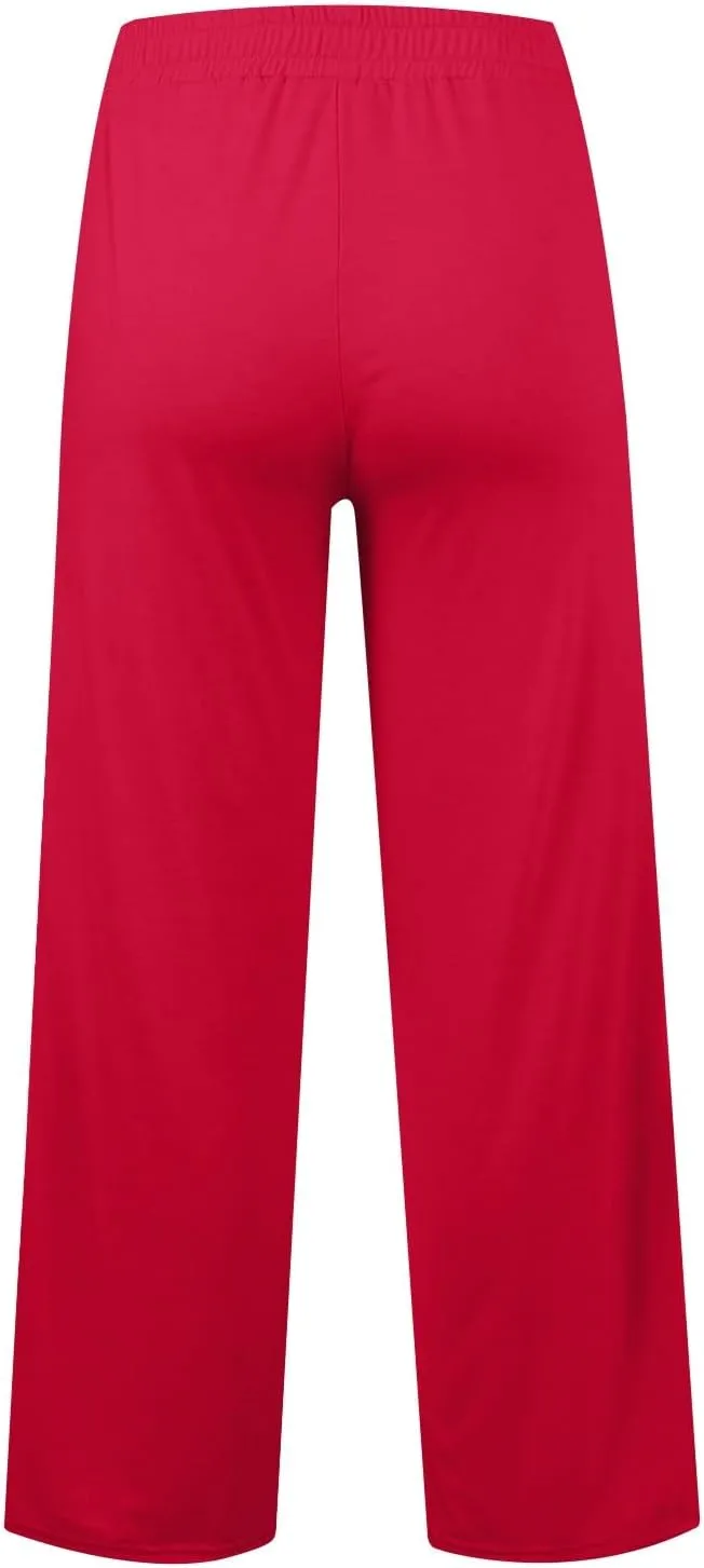 Oversized Wide Leg Sweatpants Women Elastic Drawstring Straight Leg Sweatpants Low Waisted Baggy Lounge Pants Pocket