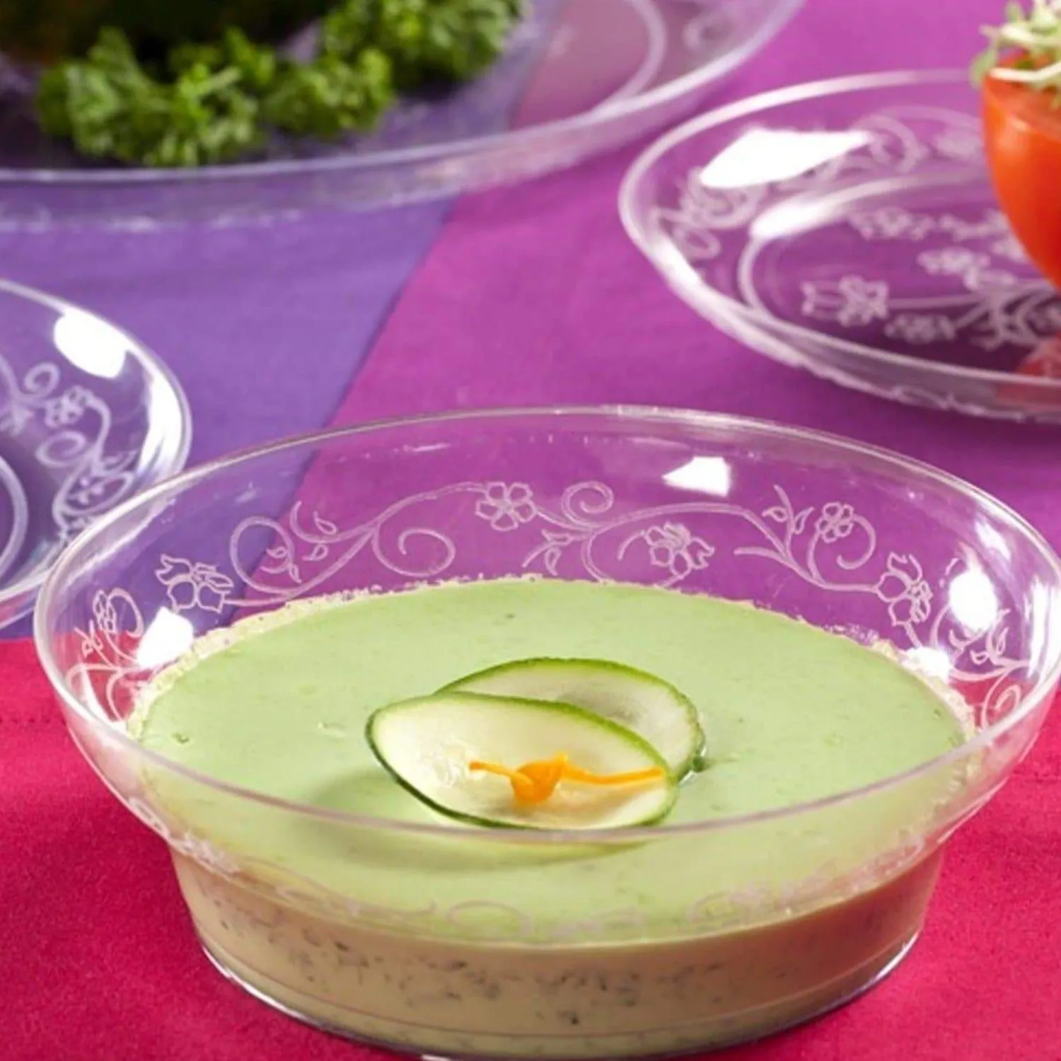 "BULK" D'Vine Plastic Soup Bowl Heavyweight Clear 10 oz