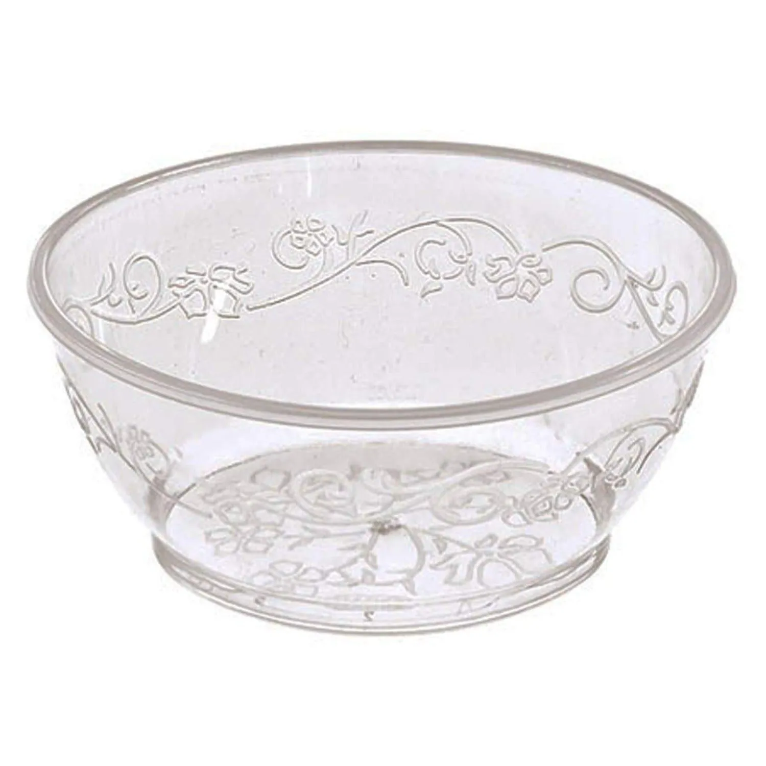 "BULK" Hanna K. Signature D'Vine Heavy Weight Plastic Bowl Clear 6 oz