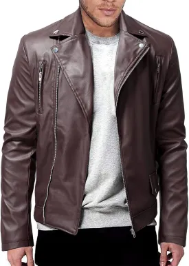 WENKOMG1 Men Faux Leather Jacket, Fall/Winter Thickening Coat Long Sleeve Zip Up Outwear Sports Basic Parka with Pocket
