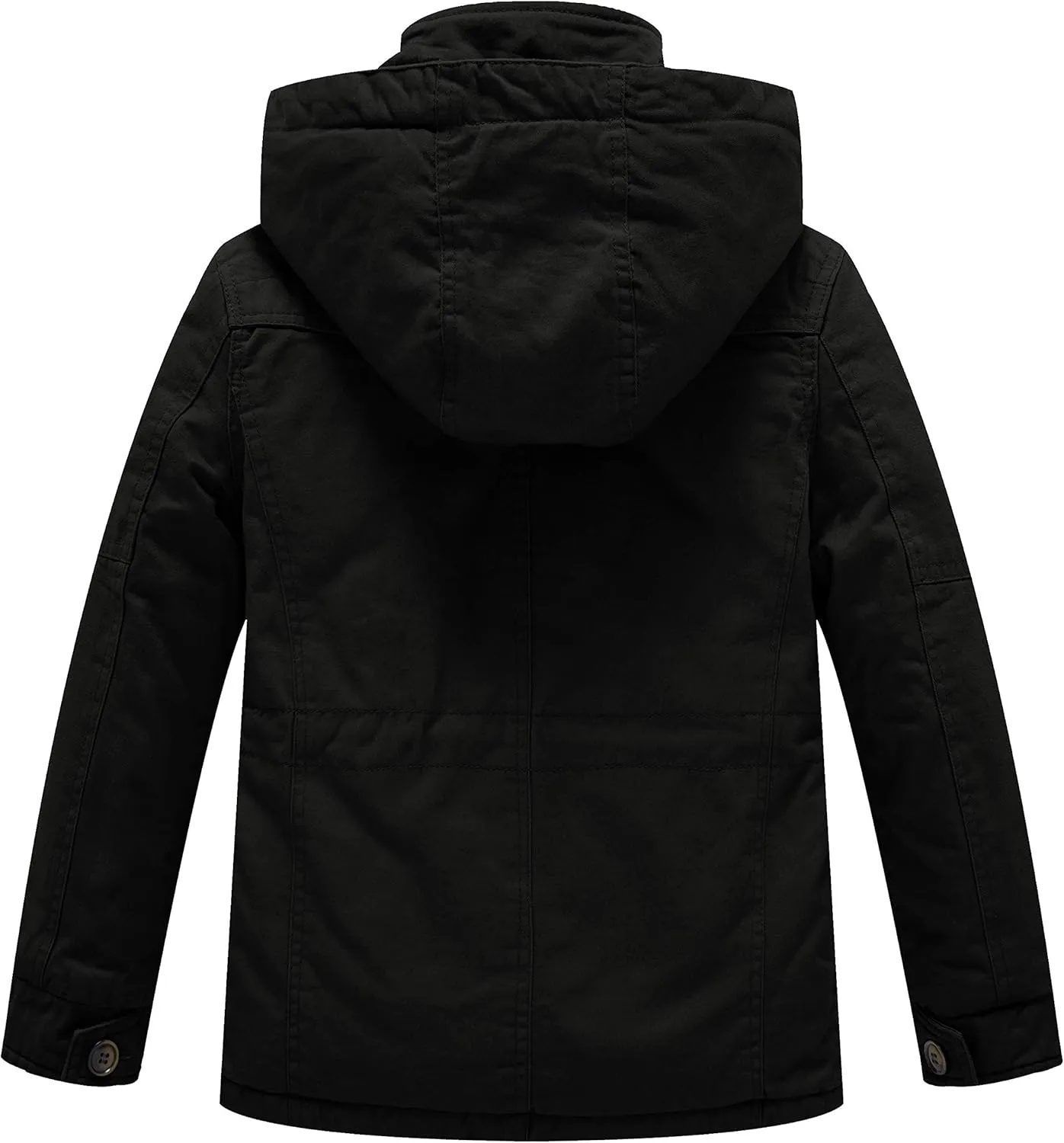 WenVen Boy's & Girl's Winter Warm Sherpa Lined Parka Coat with Removable Hood