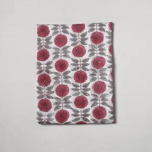 White - Sanganeri Block Printed Cotton Precut Fabric (1.2 meter) 54