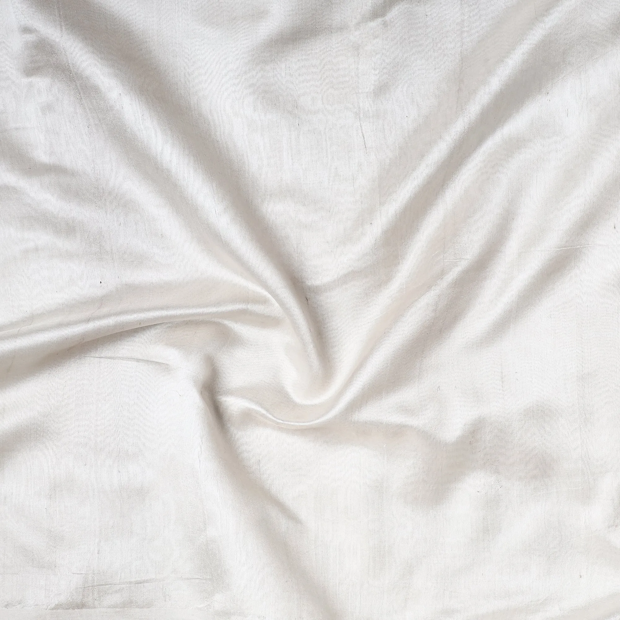 White - Traditional Chanderi Silk Handloom Precut Fabric (1.5 meter)