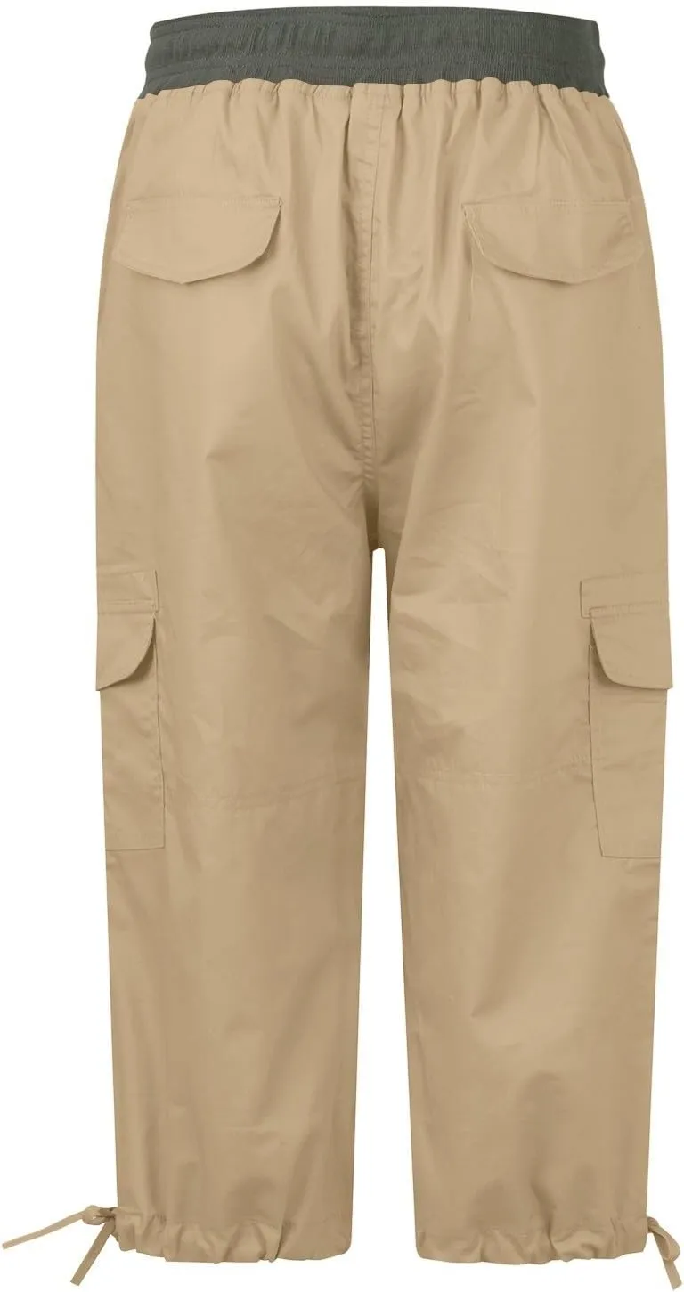Womens Cargo Capris Summer Casual Drawstring Low Waisted Hiking Jogger Pants Lightweight Outdoor Cotton Capri Pants