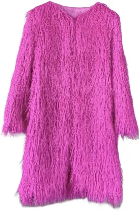 Women's Fluffy Faux Fur Long Jacket Overcoat Winter Spring Warm Outwear Parka Coat Outwear
