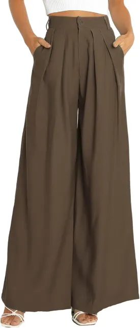 Women's High Waist Casual Wide Leg Palazzo Pants, Dress Pants for Women, Work Pants with Pockets for Women Office.