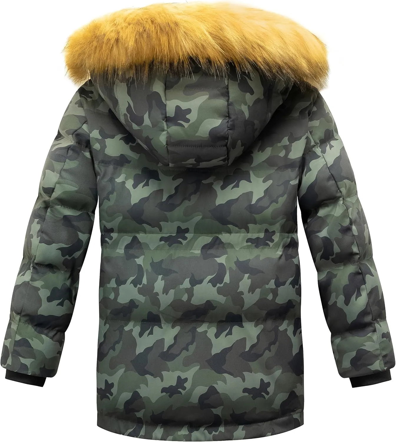 WULFUL Boy's Winter Coat Waterproof Fleece Lined Parka Jackets Kids Hooded Puffer Outerwear