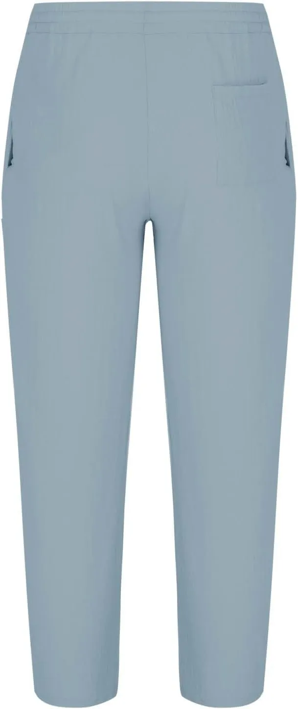Xiaojmake Mens Cotton Linen Harem Pants Casual Cropped Trousers Lightweight Drawstring Loose Beach Yoga Pants with Pockets