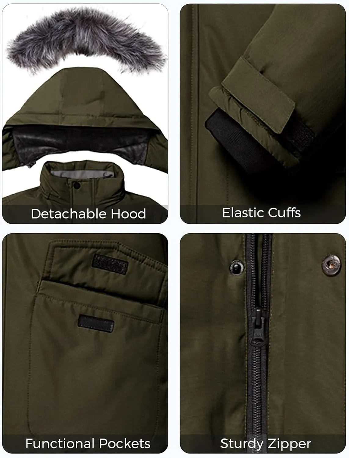 ZSHOW Boys' Warm Winter Coat Waterproof Parka Hooded Puffer Jacket