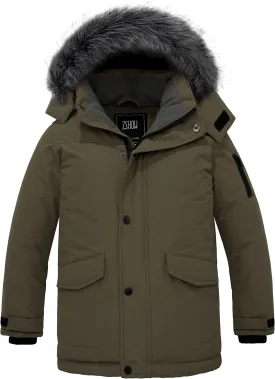 ZSHOW Boys' Warm Winter Coat Waterproof Parka Hooded Puffer Jacket